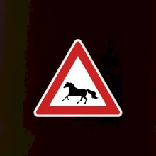 Dopravní značka - Pozor kůň běžící