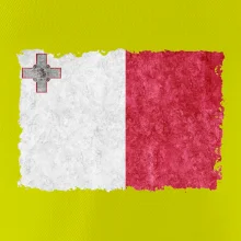 Vlajka Malta okousaná