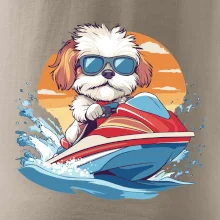 Bišonek na vodním skútru