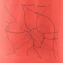 Černobílá mapa Chrudim