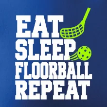 Eat Sleep Floorball Repeat - zelená hokejka