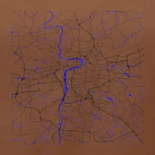 Praha - Mapa s vodními toky