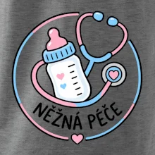 Něžná péče - kruhový znak s lahvičkou