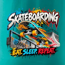 Skateboard ve street stylu eat sleep repeat