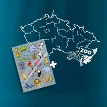 Tričko s mapou + ZOO nažehlovačky