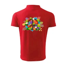 Peace symbol prorostlý květinami