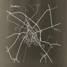 Černobílá mapa Čáslav