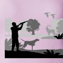 Lovec a ohař v lese