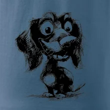 Černobílá karikatura jezevčík