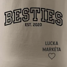 Párové mikiny - Besties (Rok a jména na rukávu)