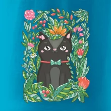 Kočka s květy malovaná