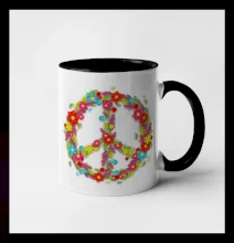 Peace symbol červené květiny