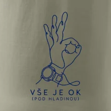 Vše je ok potápěčský signál rukou kreslený jednou linkou