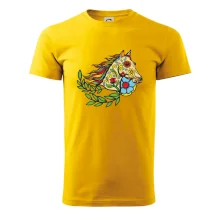 Kůň barevný s listy