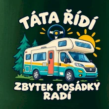 Táta řídí zbytek posádky radí rodinný karavan