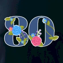 Květinové číslo kreslené - 80