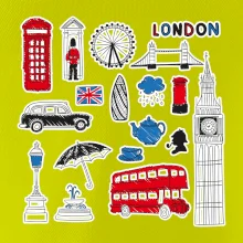 Velká Británie - kreslené ikonky