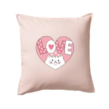 Kočka love - růžové srdce