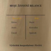 Moje životní bilance má dáti dal