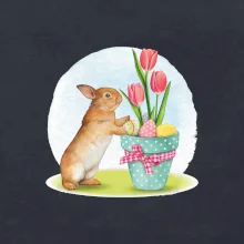 Velikonoční zajíček tulipány