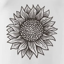 Slunečnice kreslená černobílá