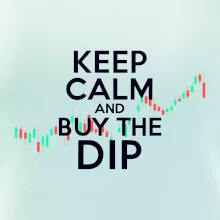 Zeleno červený graf Keep Calm and Buy the Dip