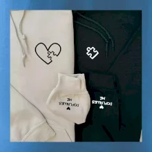 Párova mikina - srdce puzzle doplňuješ mě