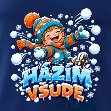 Rodinná vánoční trička - Házím všude dítě sněhová bitva