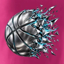 Kovový basketbalový míč s elektrickými střepy