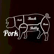 Prase nákres rozřezání