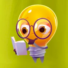 Žárovka přemýšlí nad knihou