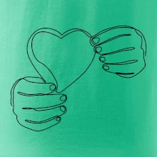Ruka držící srdce  jedním tahem