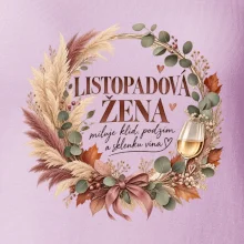 Listopadová žena s bílým vínem v boho věnci