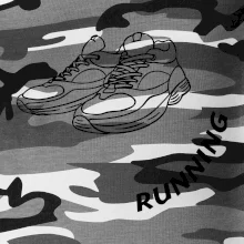 Running nápis šikmo