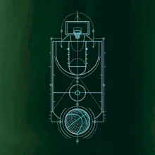 Technický nákres basketbalového hřiště