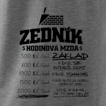Hodinová mzda zedník