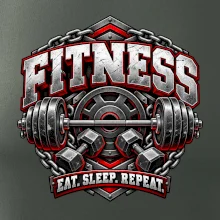 Fitness činka a závaží eat sleep repeat