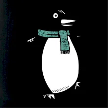 Tučňák se zelenou šálou