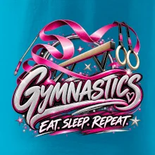Gymnastická stuha a kruhy eat sleep repeat