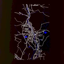 Vrchlabí - Mapa s vodními toky