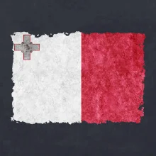 Vlajka Malta okousaná