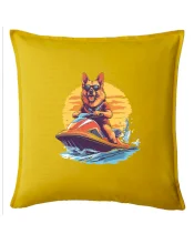 Německý ovčák na vodním skútru