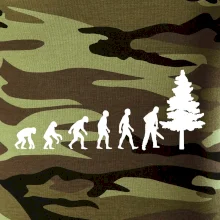 Evoluce dřevorubec - pila a strom