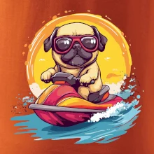 Mops na vodním skútru