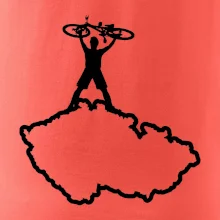 Mapa ČR - cyklista na prsou