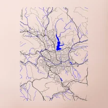 Jablonec nad Nisou - Mapa s vodními toky
