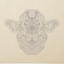 Steampunk včela černobílá