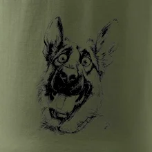 Černobílá karikatura Německý ovčák