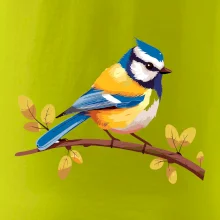 Sýkorka modřinka kreslená