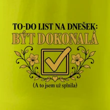To-Do list na dnešek Být dokonalá